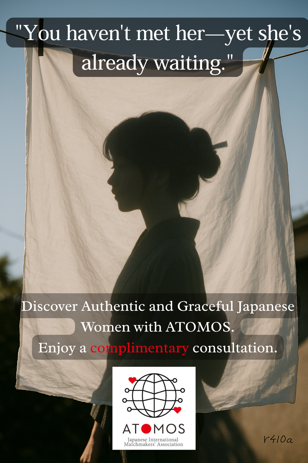 Japanese girl is standing behind the curtain