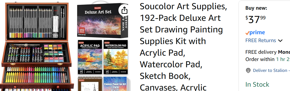 Art supplies deluxe set