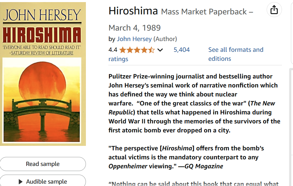 A book cover of atomic bomb