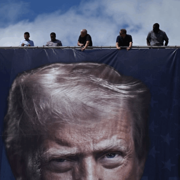 trump is putting his banner on the dc building