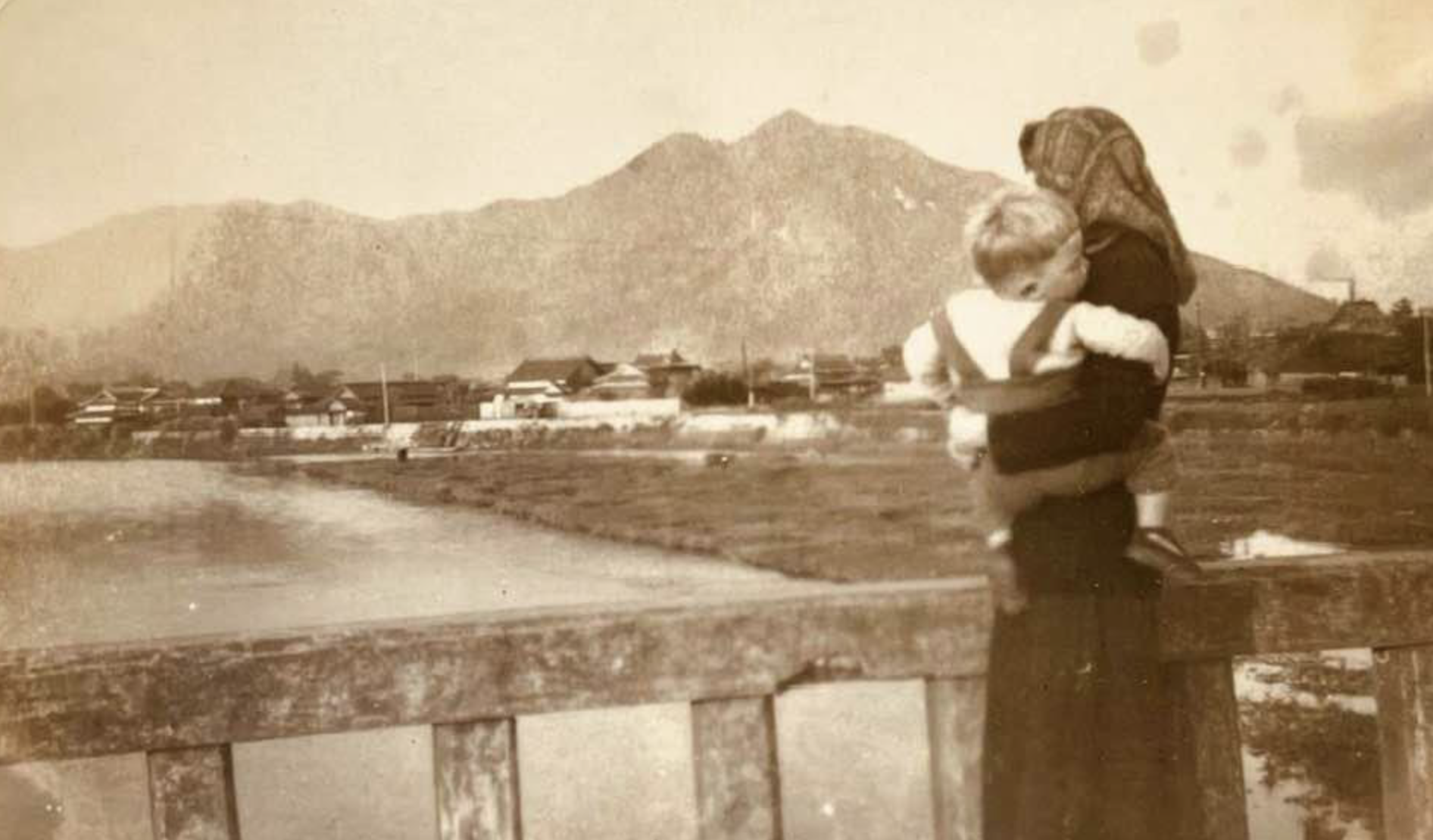 white baby with japanese nanny after WW2