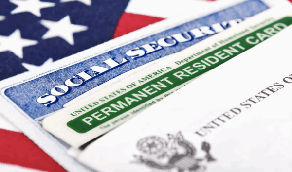 paperwork such as permanent residencial card, social security card