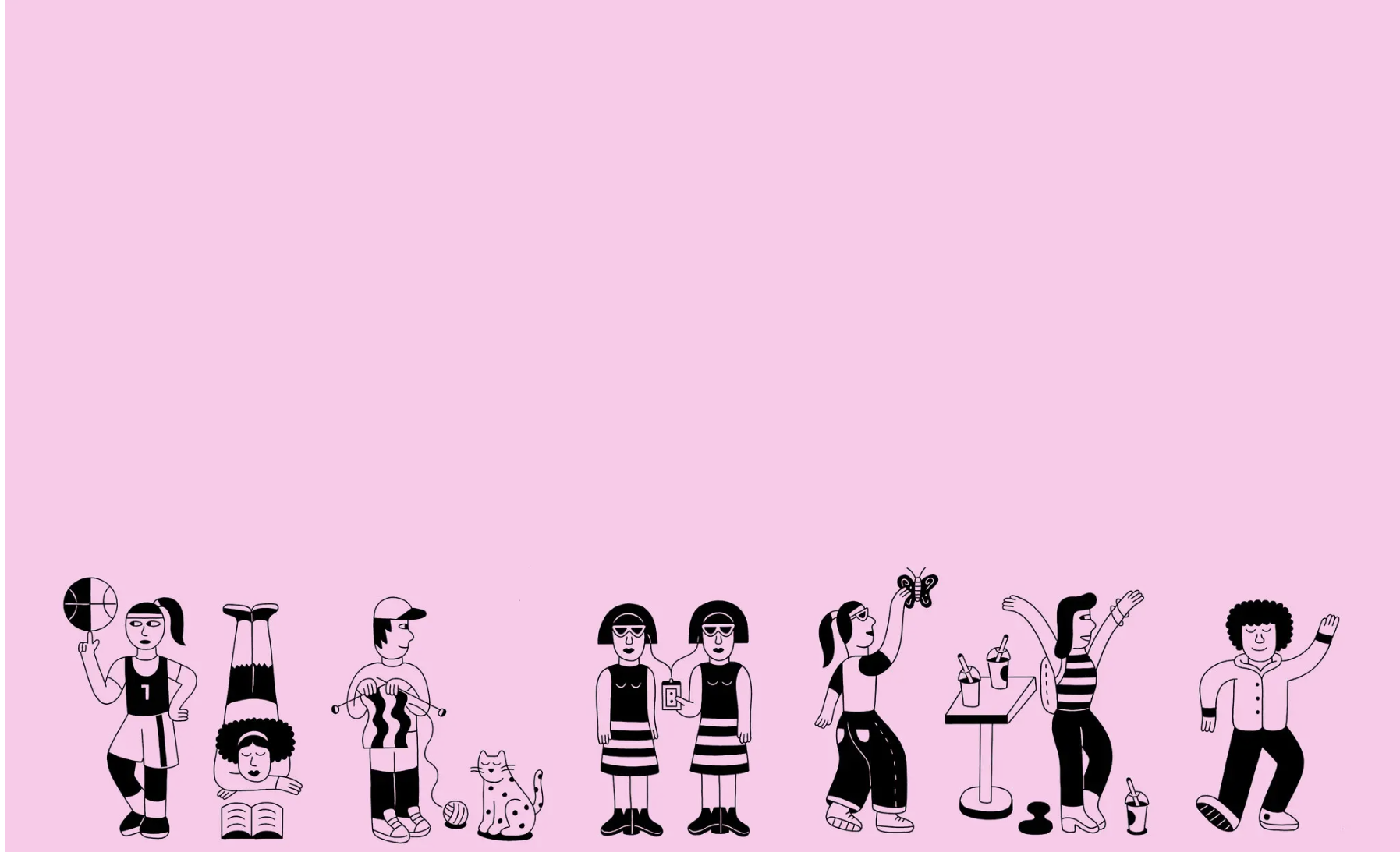 A few peole doing on thier own hobbies, not a picture it is a illustration