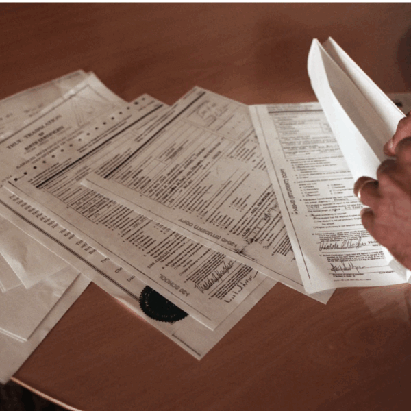 paperwork on the table