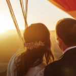 A couple looking at beaituful sunset