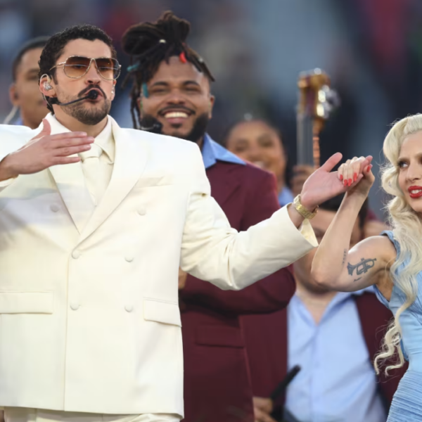 Bad bunny and lady gaga performing at half time show