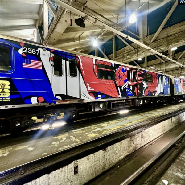 NYC　subway being decorated for world cup 2026